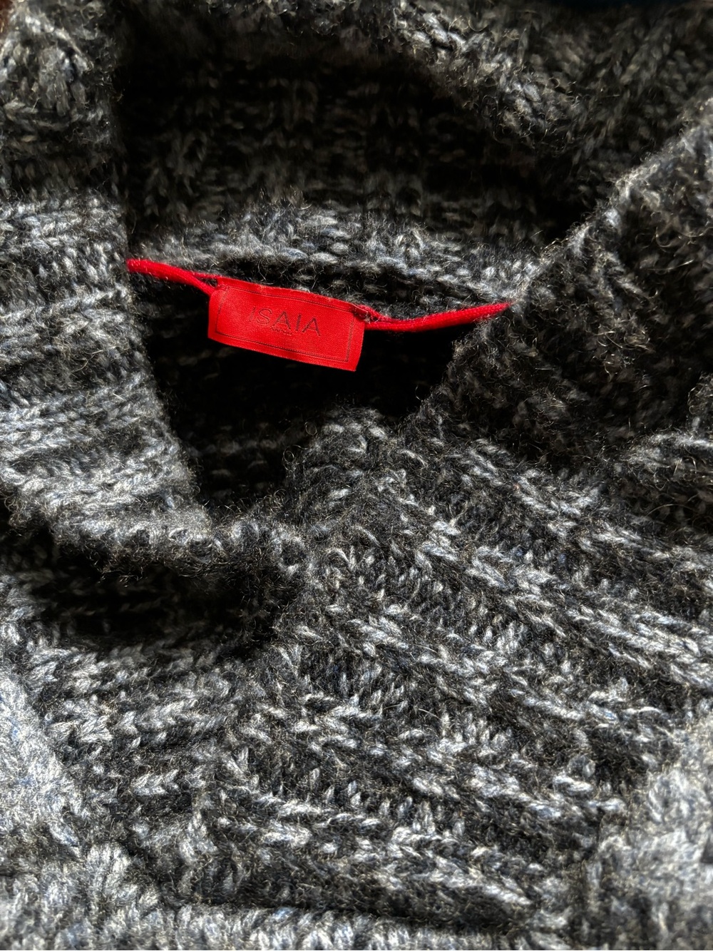 Isaia Charcoal & Light Gray Turtleneck Sweater